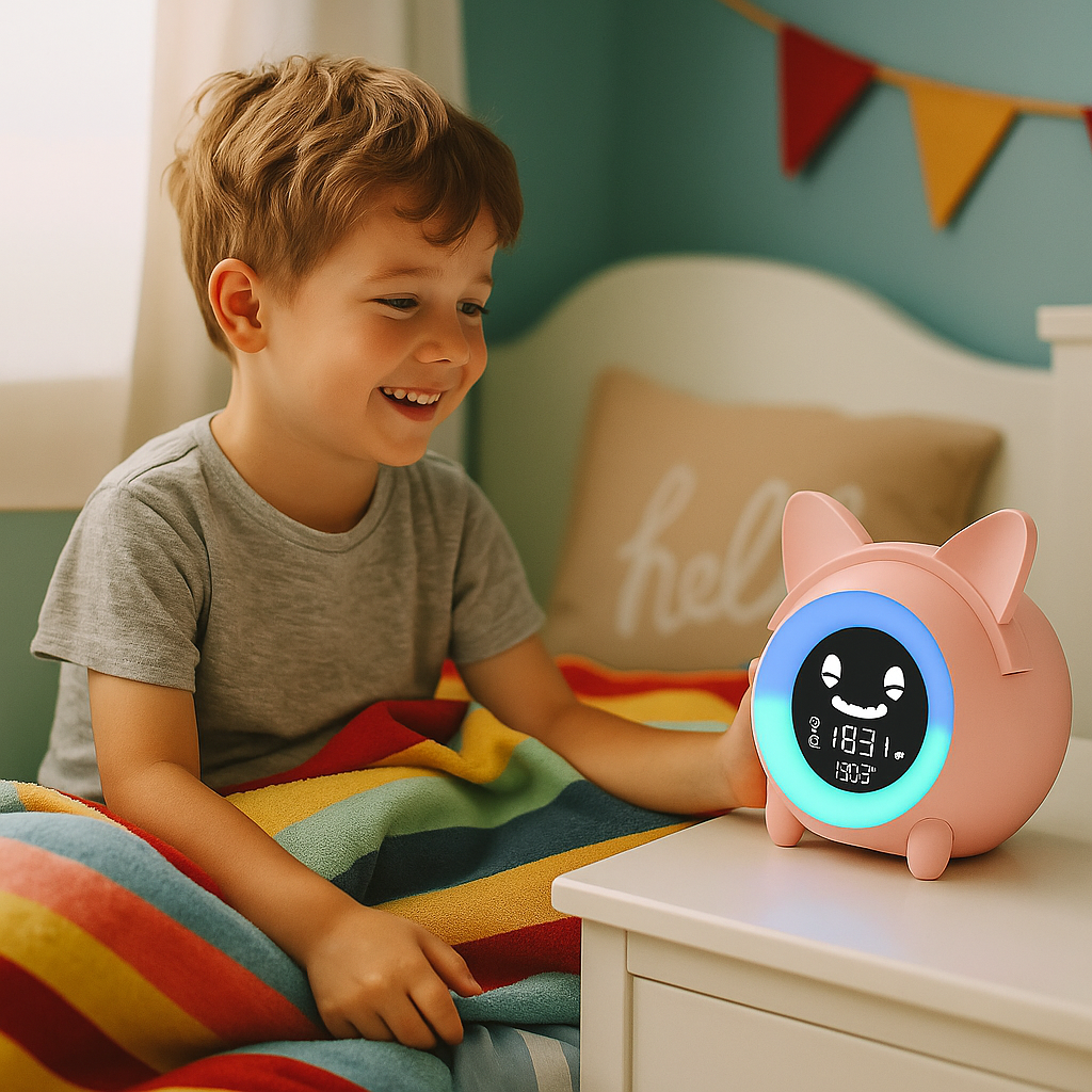 Réveil Éducatif Enfant Grenouille – Veilleuse LED et Entraînement Sommeil