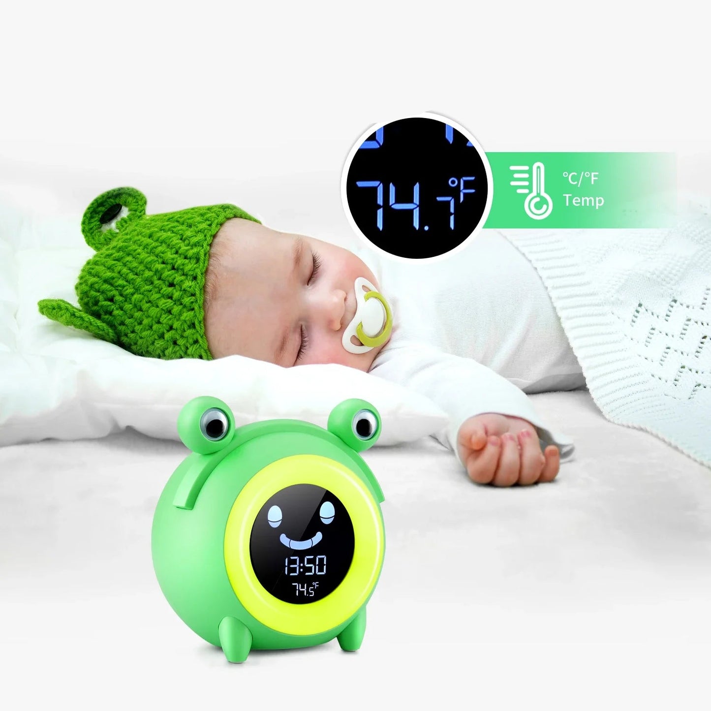 Réveil Éducatif Enfant Grenouille – Veilleuse LED et Entraînement Sommeil