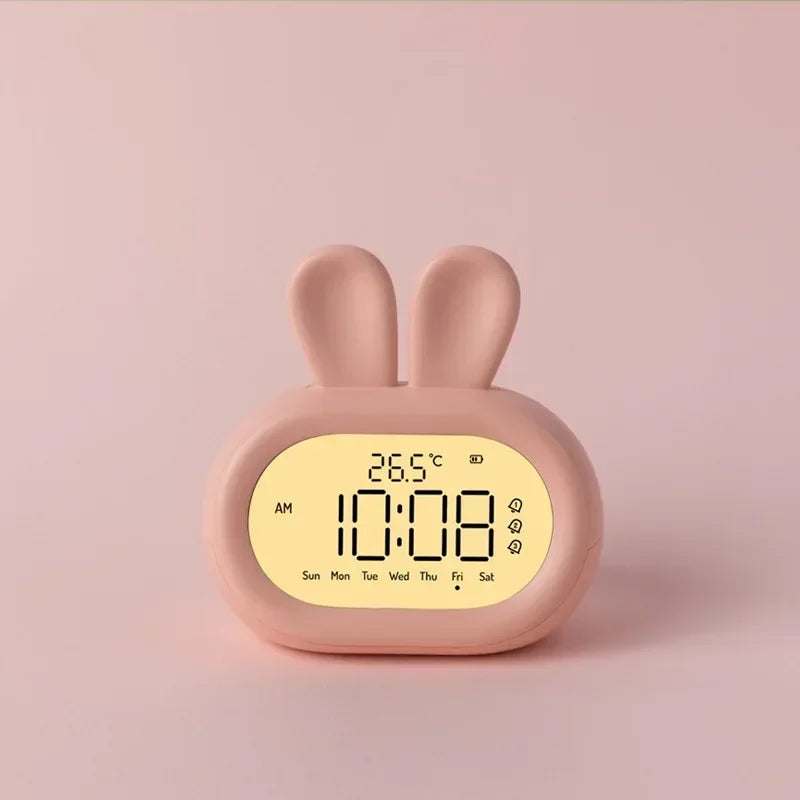 Réveil Éducatif Enfant Lapin Affichage Digital et Thermomètre Intégré