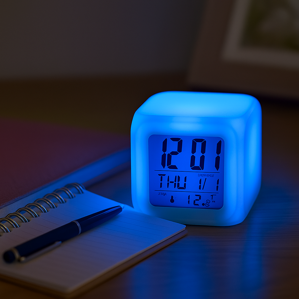 Réveil Enfant 10 ans – Cube LED Lumineux avec Alarme et Thermomètre