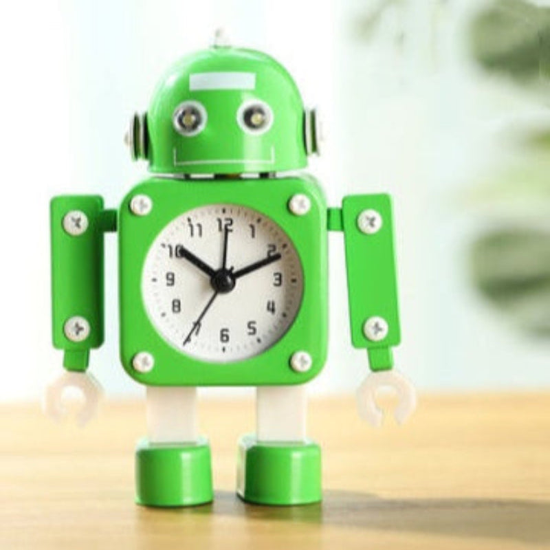 Réveil Enfant 5 ans – Robot Analogique Noir & Jaune avec Alarme