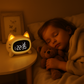 Réveil Éducatif Enfant Chat avec Lumière LED Multicolore et Double Alarme