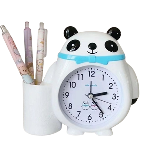 Réveil Enfant 3 Ans – Horloge Panda avec Support à Stylos