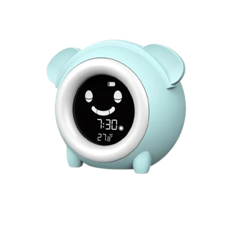 Réveil Enfant 4 Ans – Ours Sourire avec Veilleuse LED et Fonction Snooze