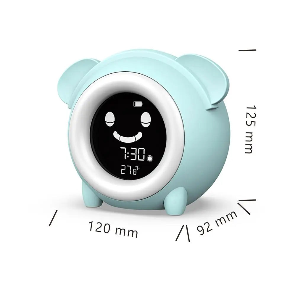 Réveil Enfant 4 Ans – Ours Sourire avec Veilleuse LED et Fonction Snooze