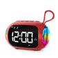 Mini Radio Réveil Lumineux LED avec Bluetooth, Haut-Parleur et Affichage HD