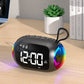 Mini Radio Réveil Lumineux LED avec Bluetooth, Haut-Parleur et Affichage HD