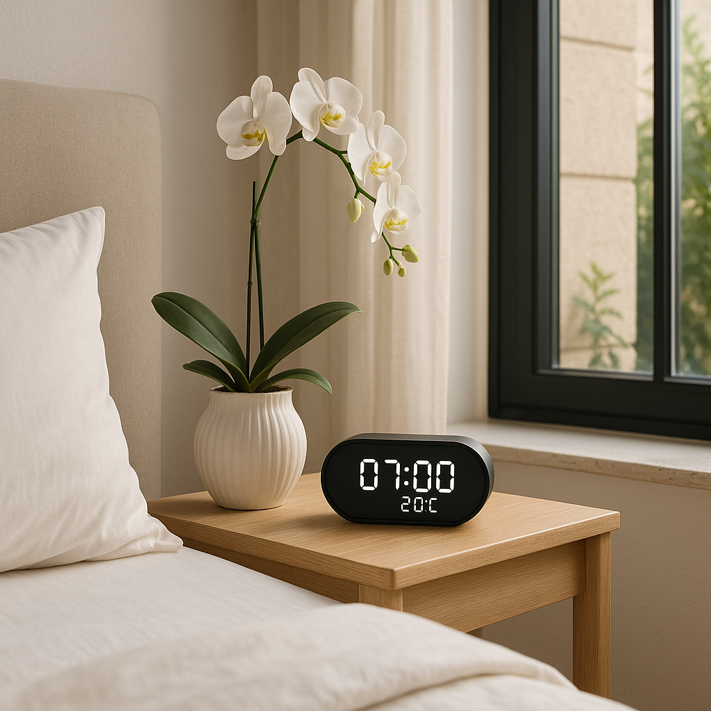 Radio Réveil Ado Connecté - Chargeur Sans Fil, Affichage Température