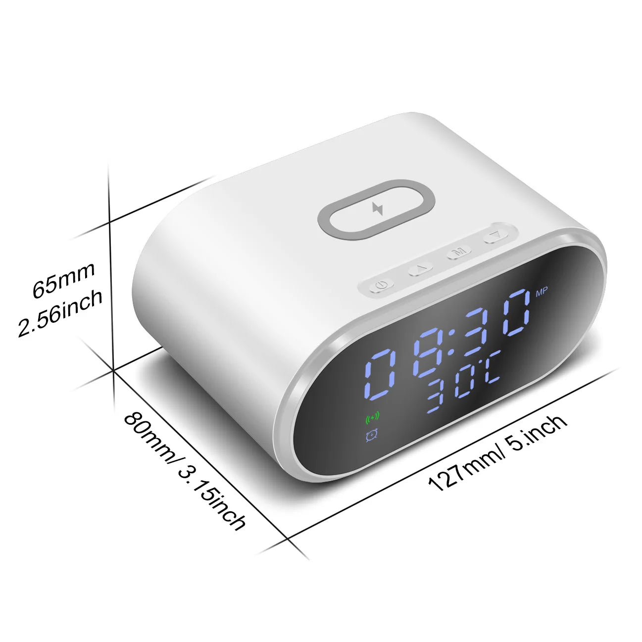 Radio Réveil Ado Connecté - Chargeur Sans Fil, Affichage Température