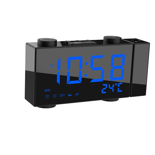 Radio Réveil Ado Projecteur LED Double Alarme, Température et FM