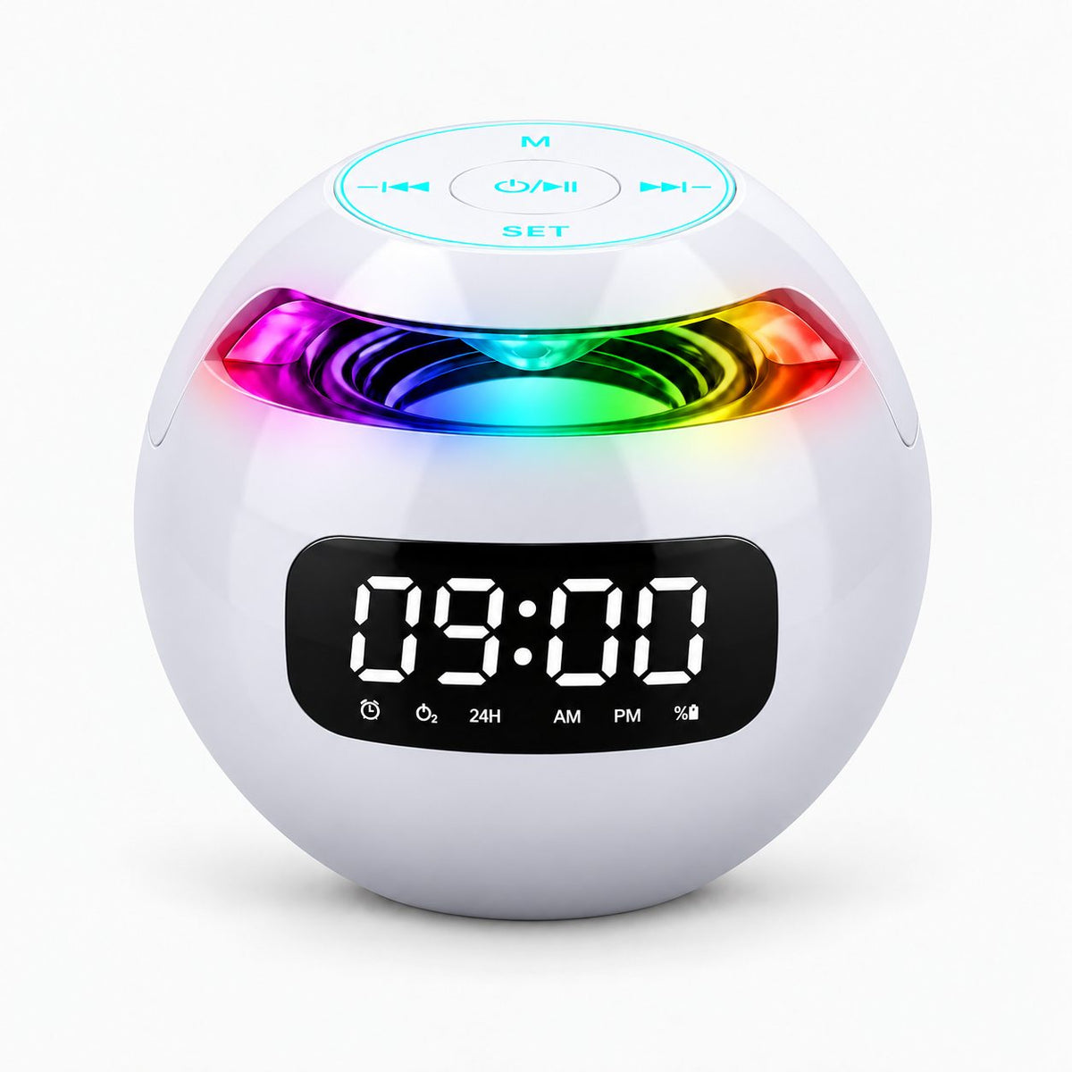 Radio Réveil Ado Bluetooth – Sphère LED Multicolore
