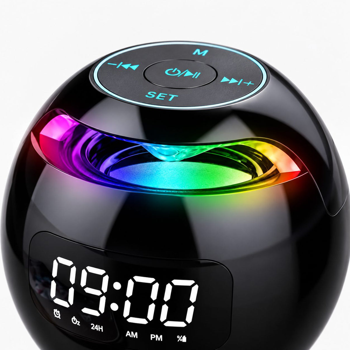 Radio Réveil Ado Bluetooth – Sphère LED Multicolore
