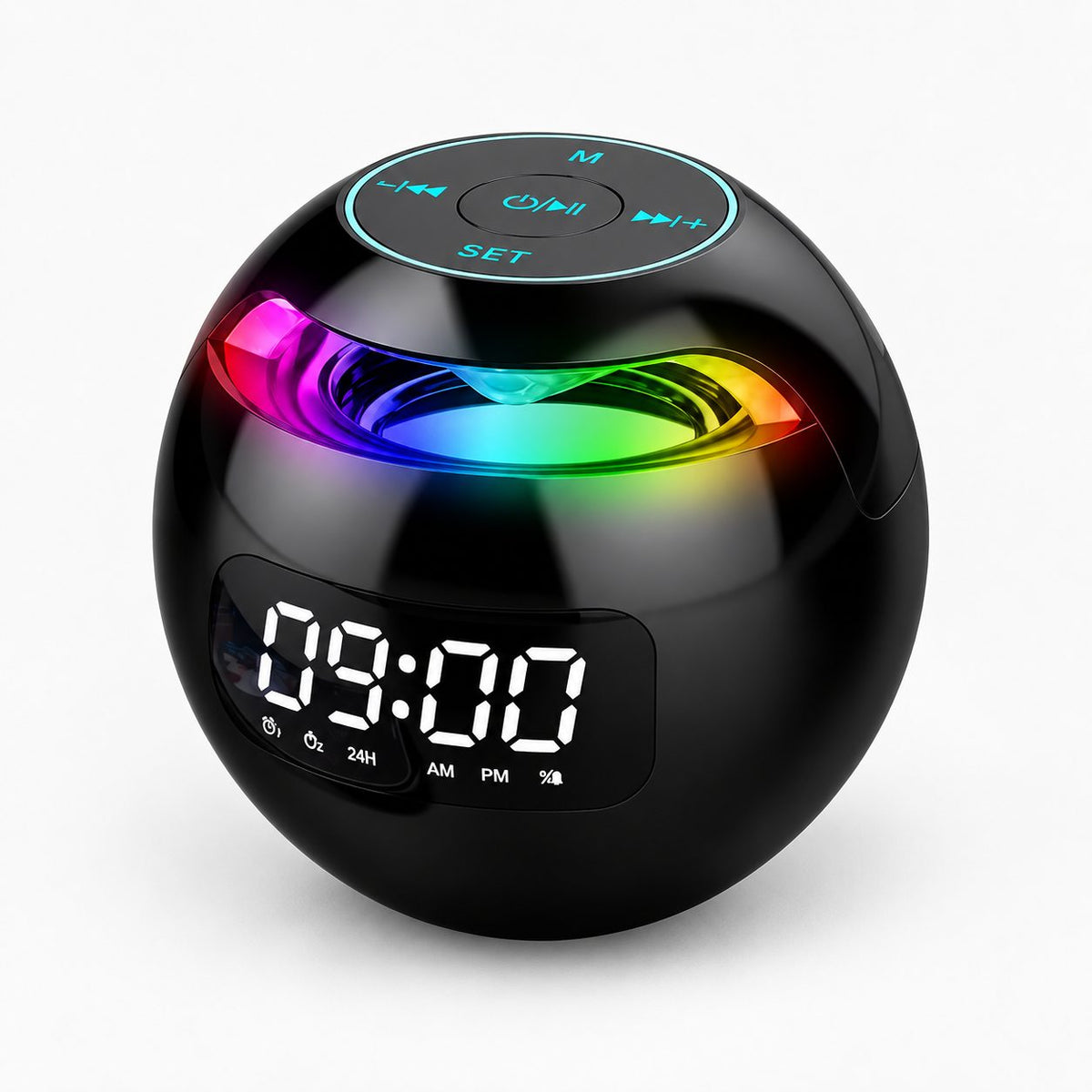 Radio Réveil Ado Bluetooth – Sphère LED Multicolore