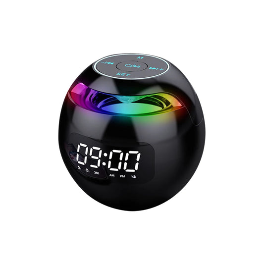 Radio Réveil Ado Sphère LED Bluetooth – Double Alarme & Lumière Multicolore
