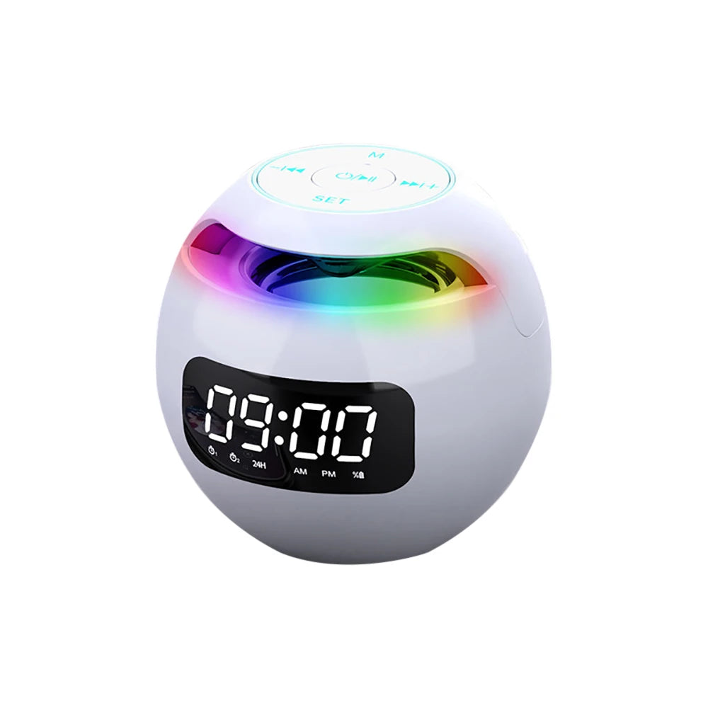 Radio Réveil Ado Sphère LED Bluetooth – Double Alarme & Lumière Multicolore