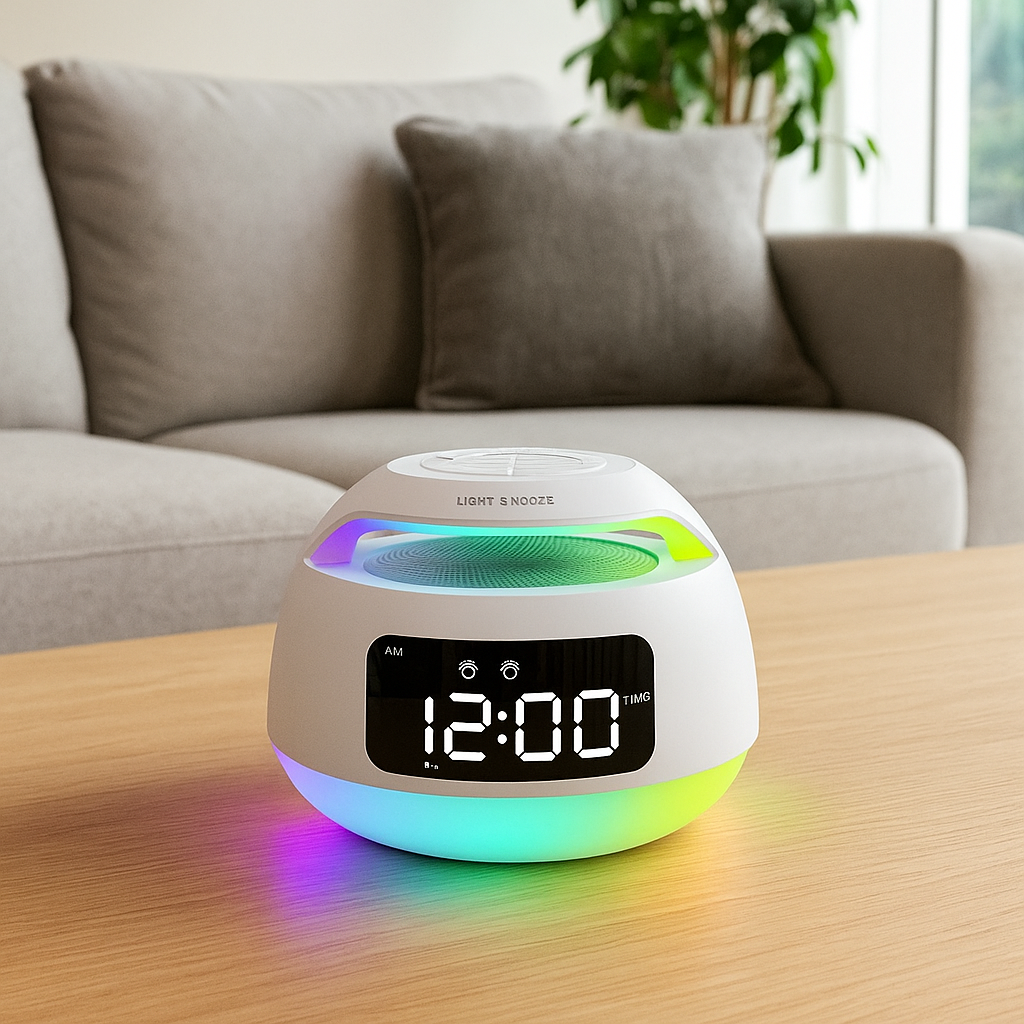 Radio Réveil Ado Sphère LED avec Bluetooth et Double Alarme