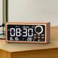 Radio Réveil Bois avec Double Alarme, Thermomètre et Variateur LED