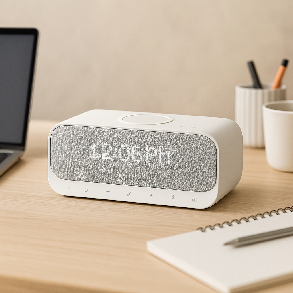 Radio Réveil LED Son Stéréo Clair et Affichage Minimaliste