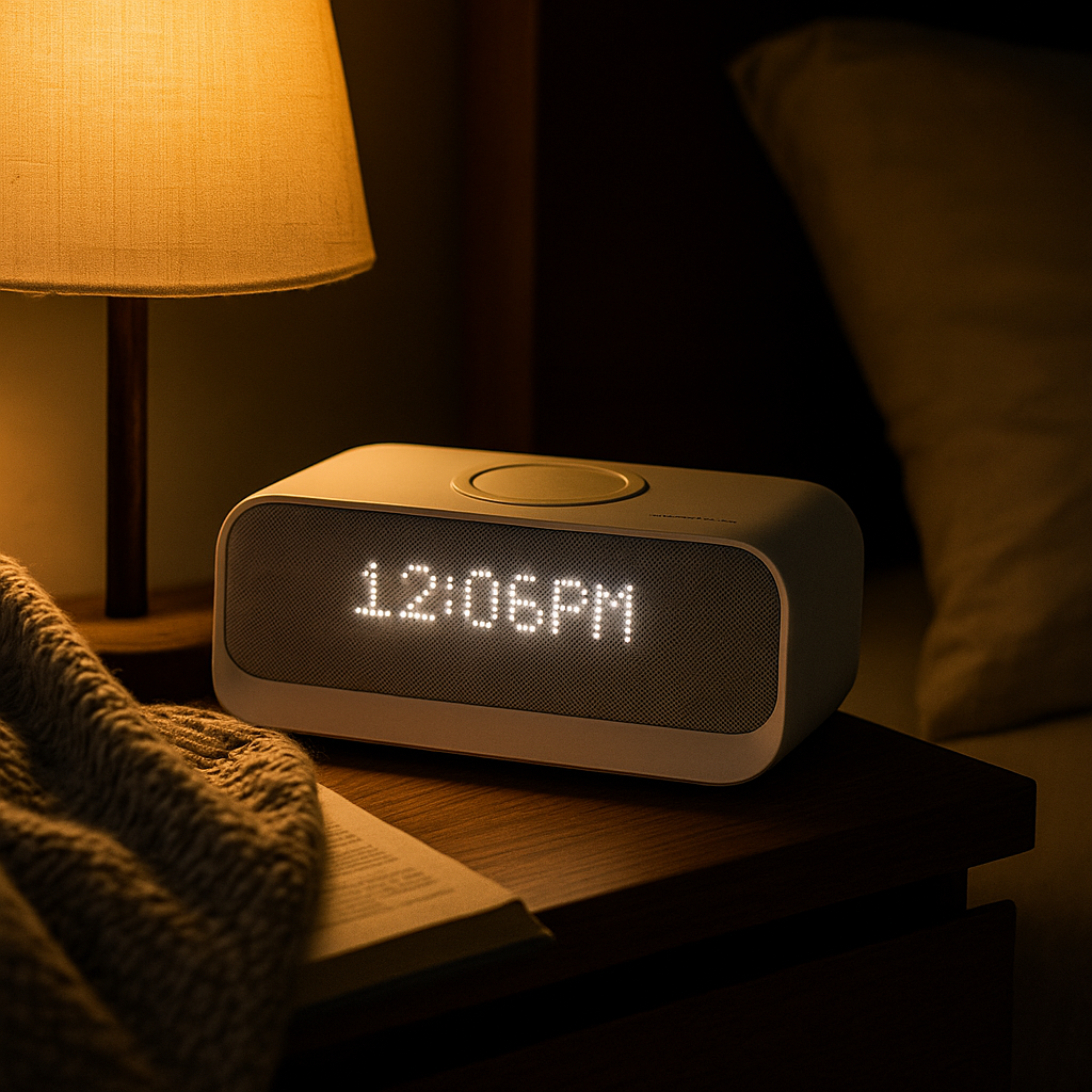 Radio Réveil LED Son Stéréo Clair et Affichage Minimaliste