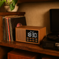 Radio Réveil Bois Rétro avec Haut-Parleur Bluetooth et FM
