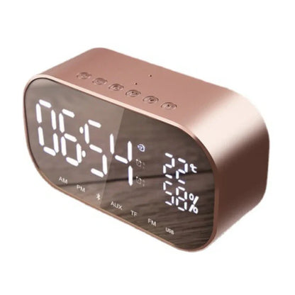 Radio Réveil Connecté Bluetooth avec Affichage LED, Température et Humidité