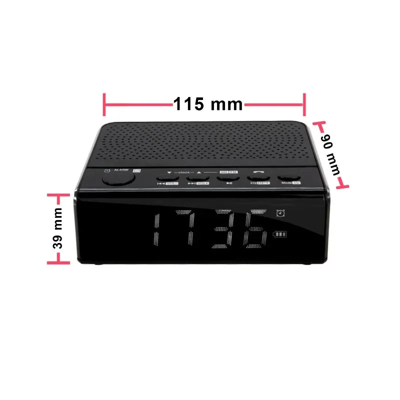 Radio Réveil Connecté Bluetooth avec Port USB et Carte TF