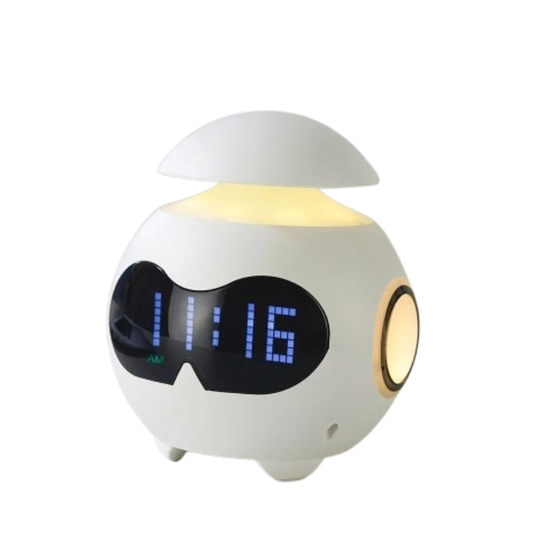 Radio Réveil Connecté avec Enceinte Bluetooth et Veilleuse LED Multicolore