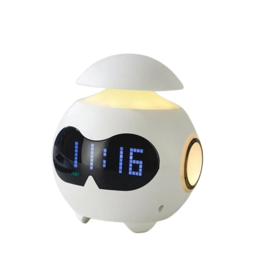 Radio Réveil Connecté avec Enceinte Bluetooth et Veilleuse LED Multicolore