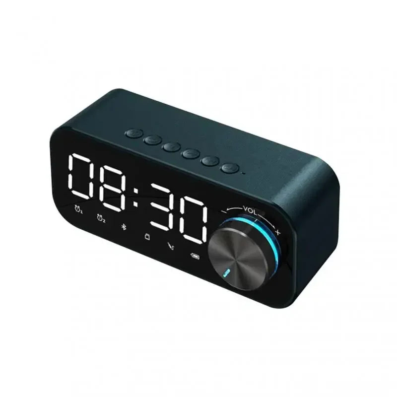 Radio Réveil Design Bluetooth, Molette de Volume LED