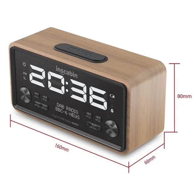 Radio Réveil Design Bois DAB+ Bluetooth