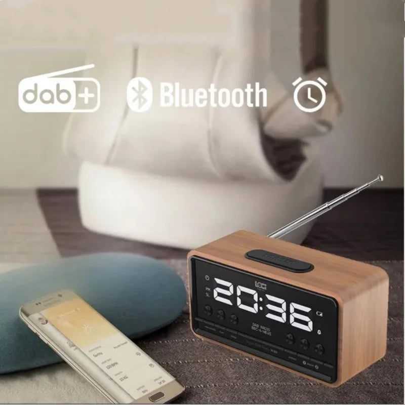 Radio Réveil Design Bois DAB+ Bluetooth