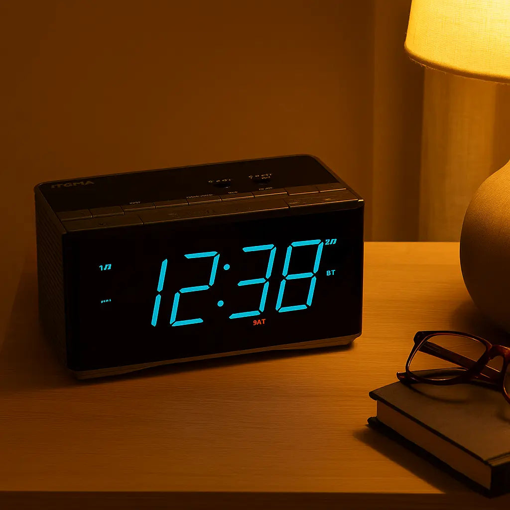 Radio Réveils Design – Double Alarme, USB, Écran LED, Grande Taille