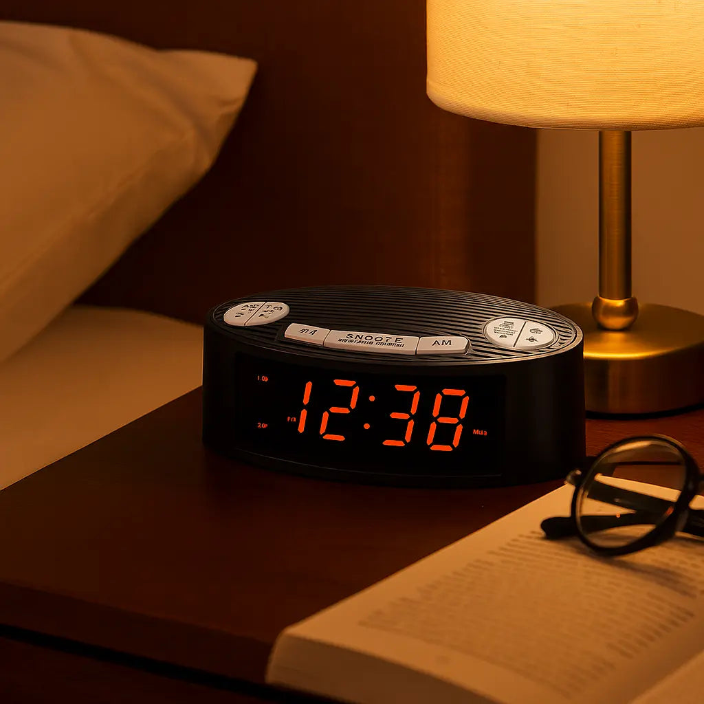 Radio Réveils Design Multifonction Double Alarme, Radio AM/FM