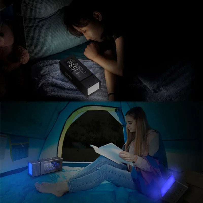 Radio Réveil Lumineux LED avec Bluetooth et Haut-Parleur Intégré