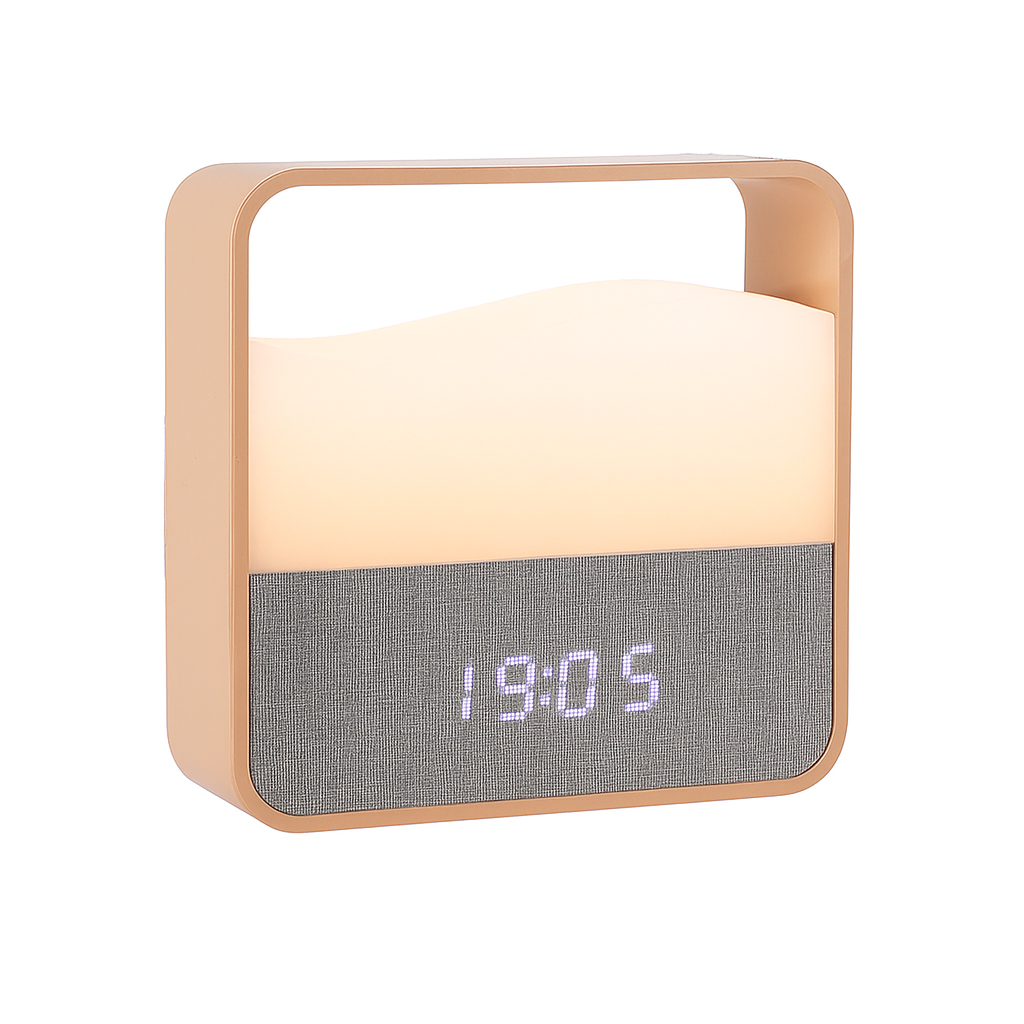 Radio Réveil Lumineux LED Compact avec Veilleuse et Fonction Snooze