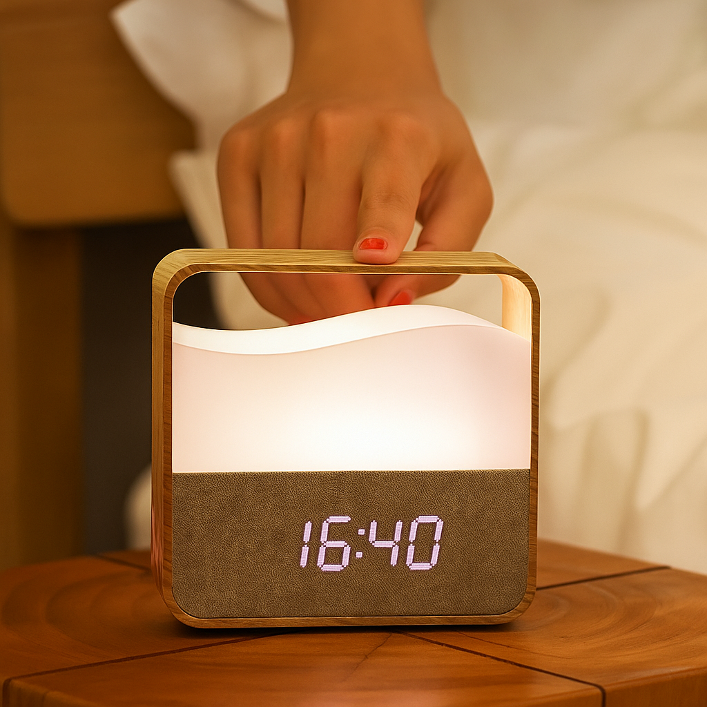 Radio Réveil Lumineux LED Compact avec Veilleuse et Fonction Snooze