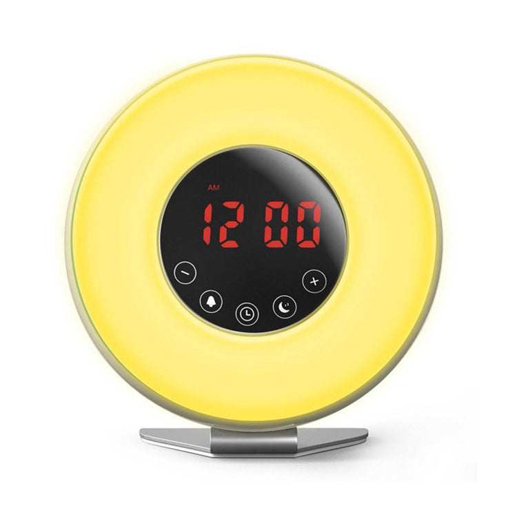 Radio Réveils Lumineux – LED Rond avec Lumière Douce et Commandes Tactiles