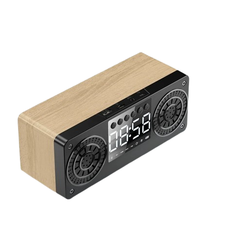 Radio Réveil Stéréo Design avec Double Haut-Parleurs et Affichage LED