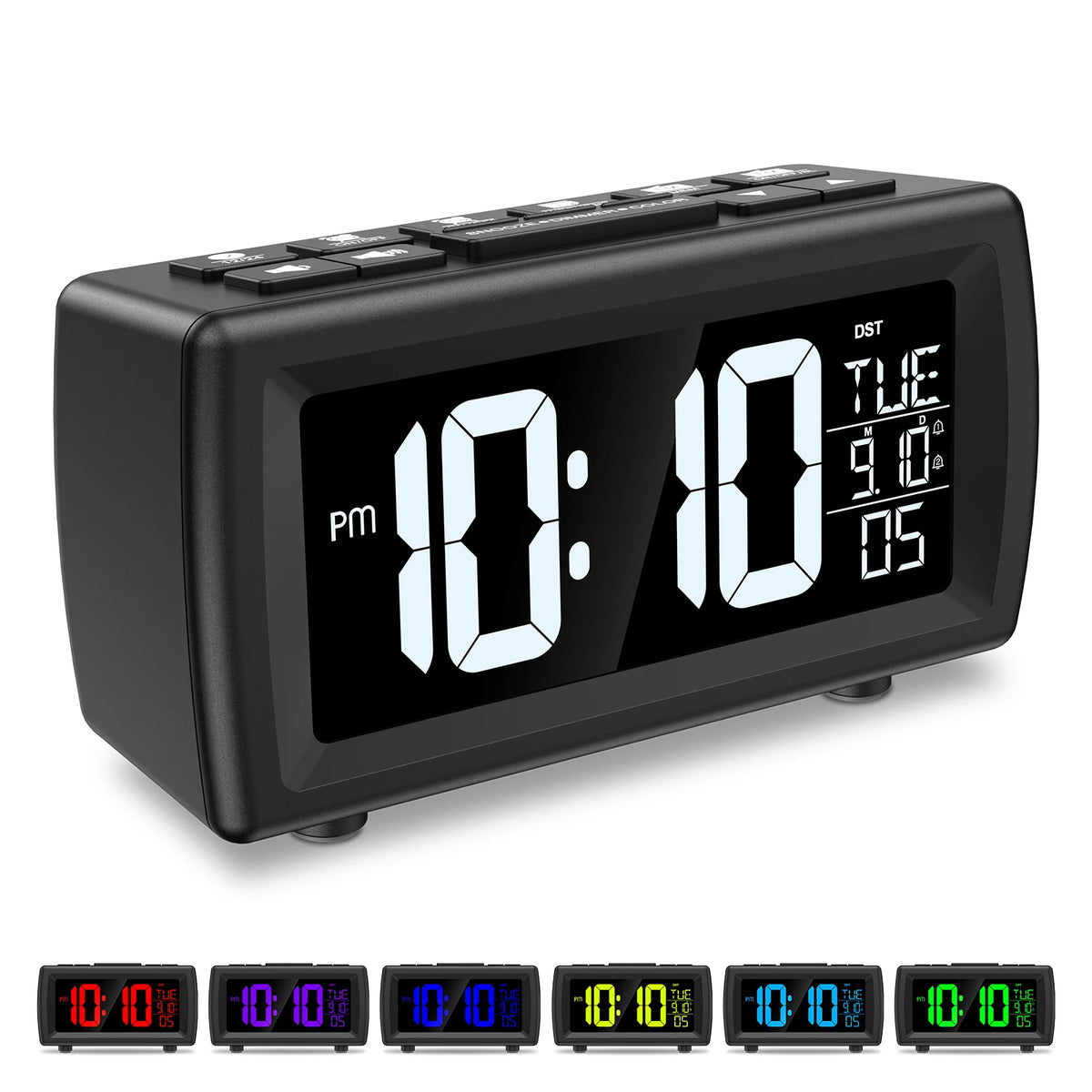 Radio Réveil Vintage Digital LED Multicolore