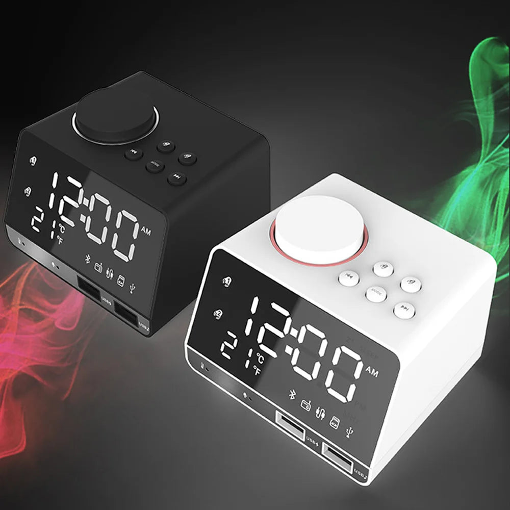 Radio Réveil Vintage Digital USB, Double Alarme et Charge Rapide