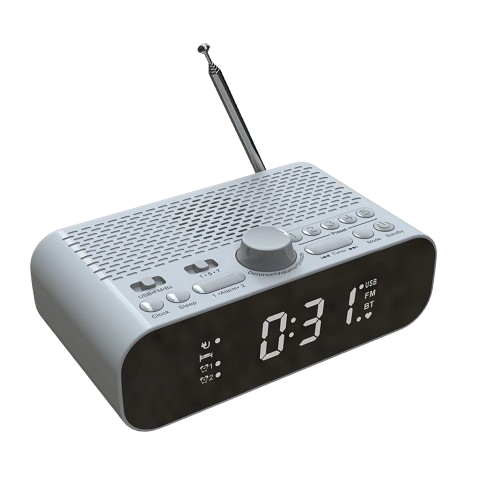 Radio Réveil Vintage avec FM, Bluetooth et Double Alarme