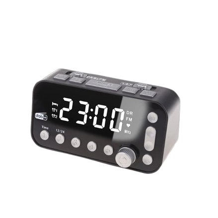 Radio Réveil Vintage avec FM, Double Alarme et Écran LED Clair
