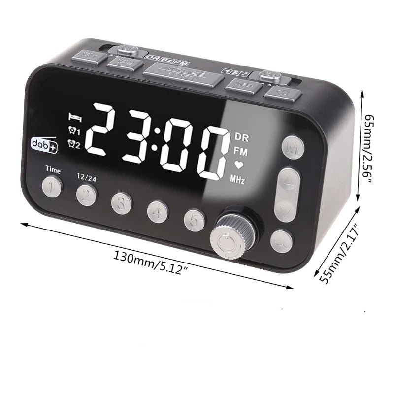 Radio Réveil Vintage avec FM, Double Alarme et Écran LED Clair