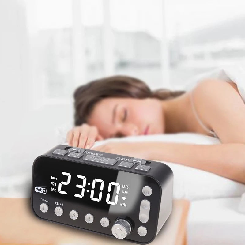 Radio Réveil Vintage avec FM, Double Alarme
