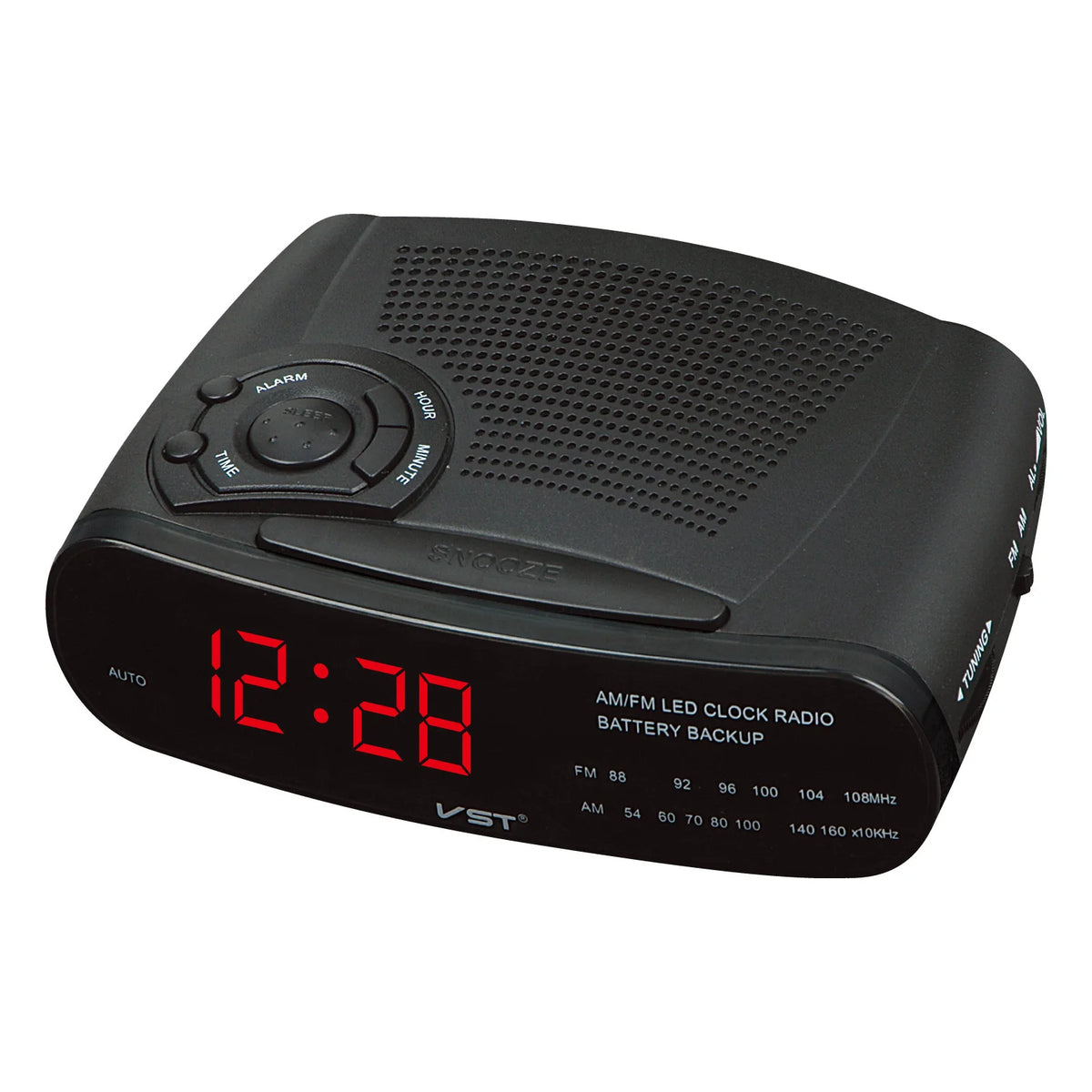 Radio Réveil Vintage FM avec Affichage LED Rouge