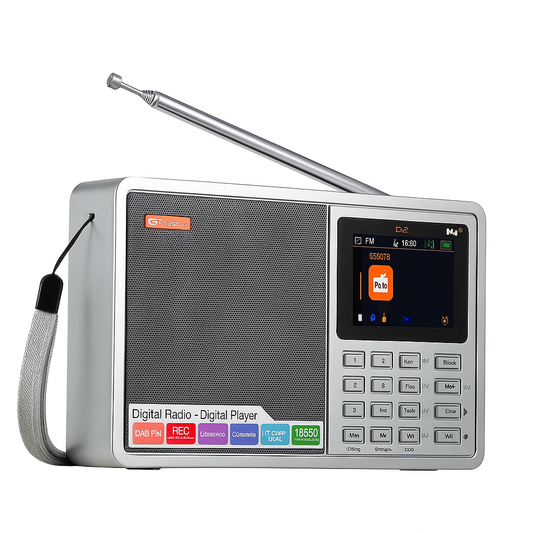 Radio Réveil Vintage Numérique avec Bluetooth, USB et Batterie