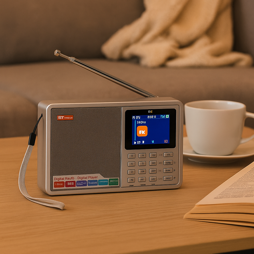 Radio Réveil Vintage Numérique avec Bluetooth, USB et Batterie