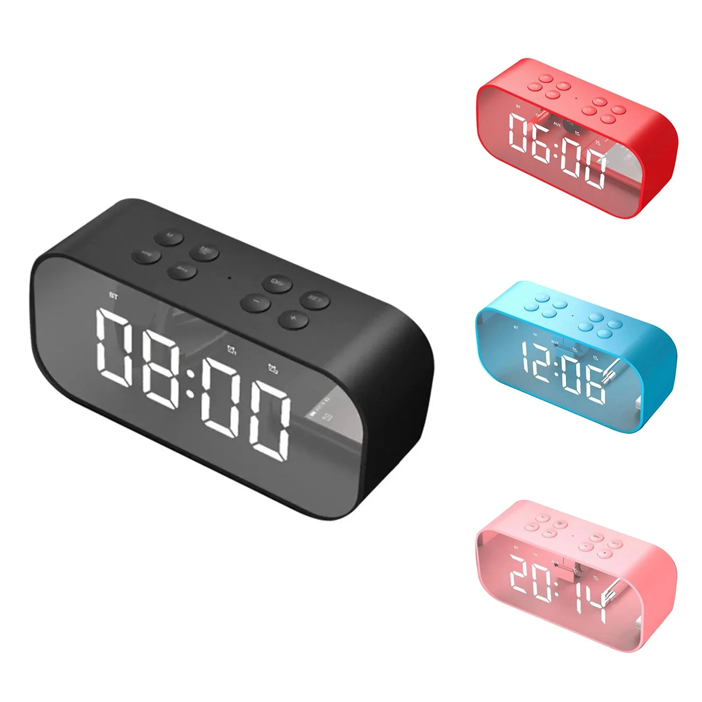 Réveil Ado Bluetooth avec Haut-Parleur Bass et Double Alarme