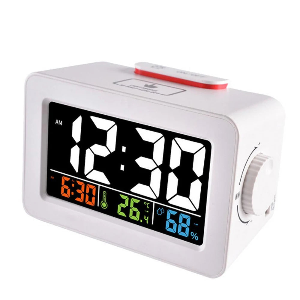Réveil Ado Digital Multicolore avec Affichage LED – Température & Hygromètre, Design Moderne
