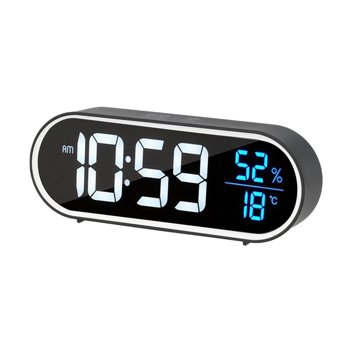 Réveil Ado LED Digital avec Affichage de l’Heure, Température et Humidité